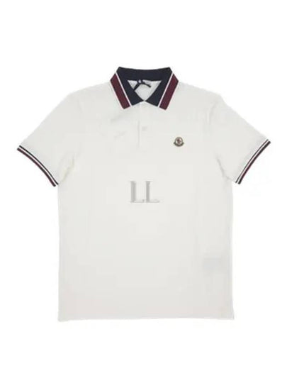 Logo Patch Polo Shirt White - MONCLER - BALAAN 2