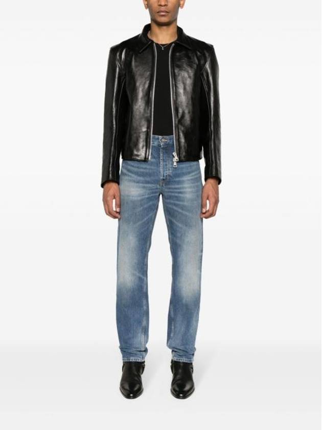 Back Logo Patch Biologics Cotton Jeans Blue - SAINT LAURENT - BALAAN 3