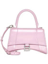 Hourglass Shiny Box Calfskin Small Tote Bag Pink - BALENCIAGA - BALAAN 1