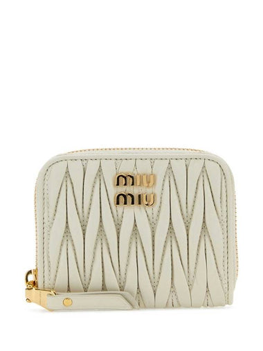 Matelasse Nappa Leather Coin Wallet White - MIU MIU - BALAAN 1