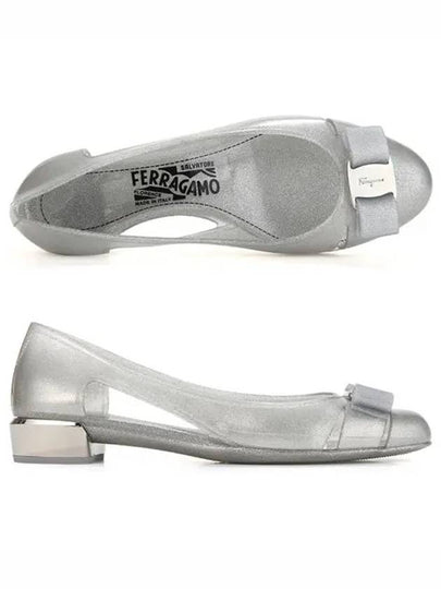 Vara Bow Jelly Ballet Flat Silver - SALVATORE FERRAGAMO - BALAAN 2