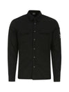 Lens Wappen Pocket Long Sleeve Shirt Black - CP COMPANY - BALAAN 1