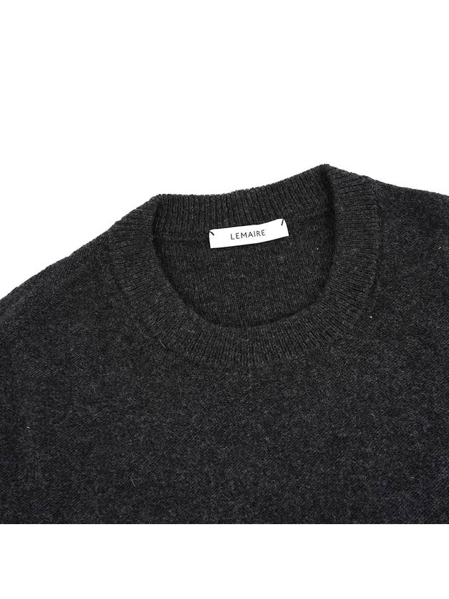 Crew Neck Knit Top Anthracite Melange - LEMAIRE - BALAAN 7