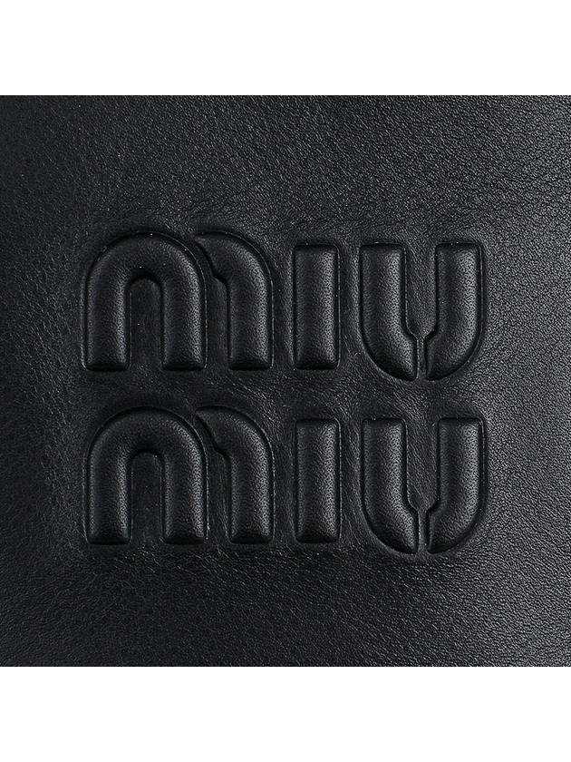 Logo Leather Bucket Bag Black - MIU MIU - BALAAN 8