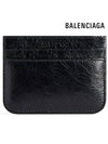 Embellished Logo Leather Card Wallet Black - BALENCIAGA - BALAAN 4