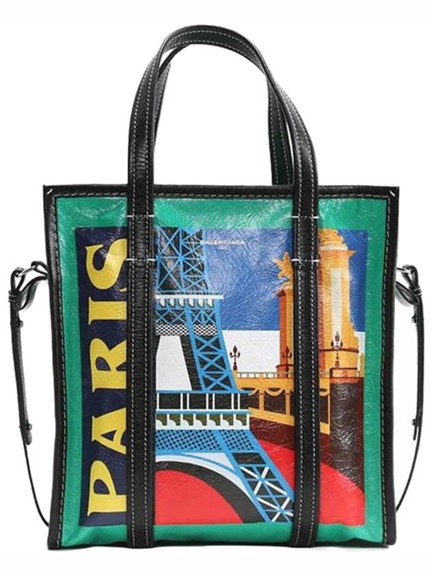 Bazar Paris Graphic Tote Bag Green - BALENCIAGA - BALAAN 1