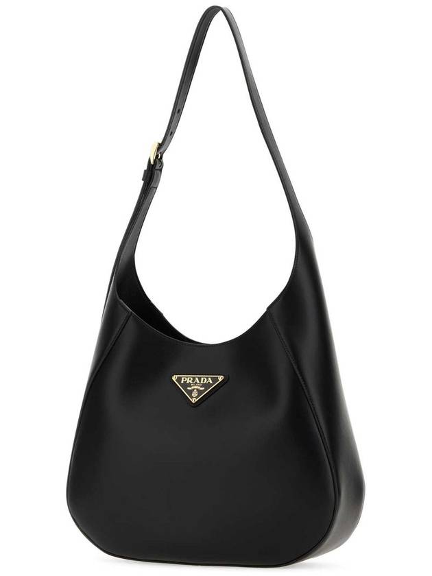 Triangle Logo Leather Shoulder Bag Black - PRADA - BALAAN 3