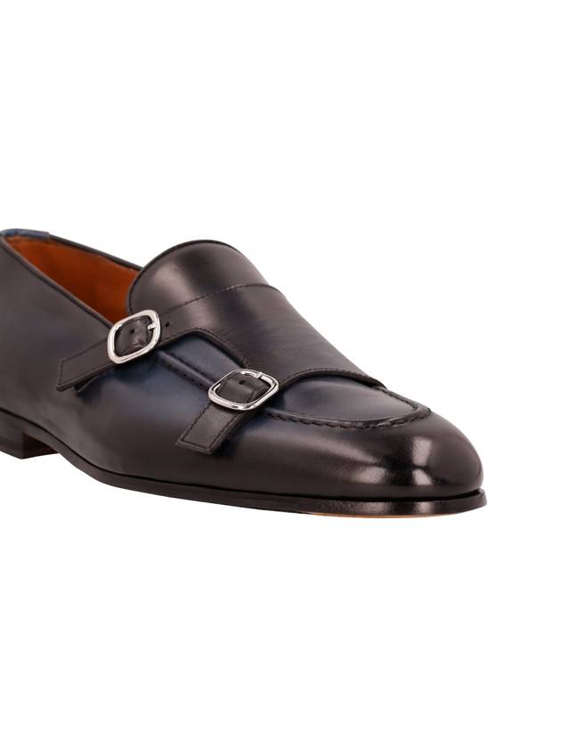 DOUBLE BUCKLE LEATHER LOAFER - DOUCAL'S - BALAAN 4