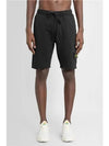 Wappen Patch Pocket Drawstring Shorts Black - STONE ISLAND - BALAAN 4