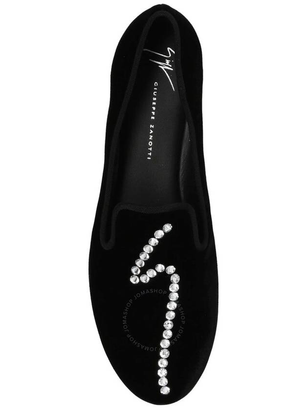 Giuseppe Zanotti G-Dalila Crystal Rhinestone Velvet Loafers, Brand Size 38 ( US Size 8 ) - GIUSEPPE ZANOTTI - BALAAN 3