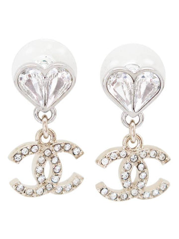 CC Logo Crystal Pendant Earrings Gold - CHANEL - BALAAN 1