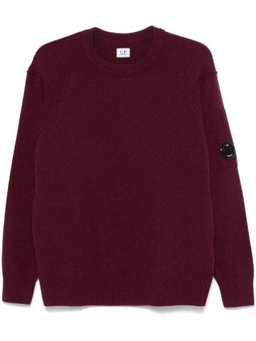 Lambswool GRS Crew Neck Knit Top Potent Purple - CP COMPANY - BALAAN 1