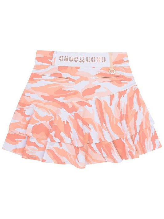 C23MSK003W Camo Double Skirt Peach - CHUCUCHU - BALAAN 2