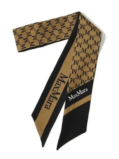 TIE5 2424546091600 011 Logo pattern women s silk tie scarf Twilly 1062356 - MAX MARA - BALAAN 1