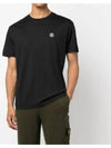 Slimfit Cotton Jersey Short Sleeve T-shirt Black - STONE ISLAND - BALAAN 5