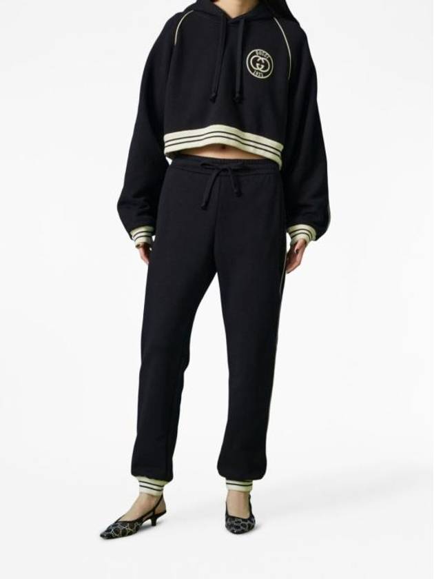 Cotton Jersey Track Pants Black - GUCCI - BALAAN 4