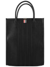 Pebble Grain 4 Bar Tote Bag Black - THOM BROWNE - BALAAN 3