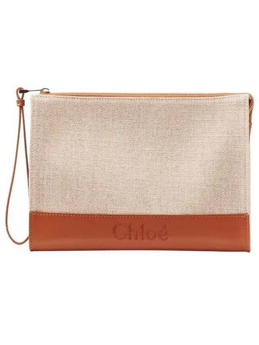 Sense Zipper Clutch Bag Beige Caramel - CHLOE - BALAAN 2