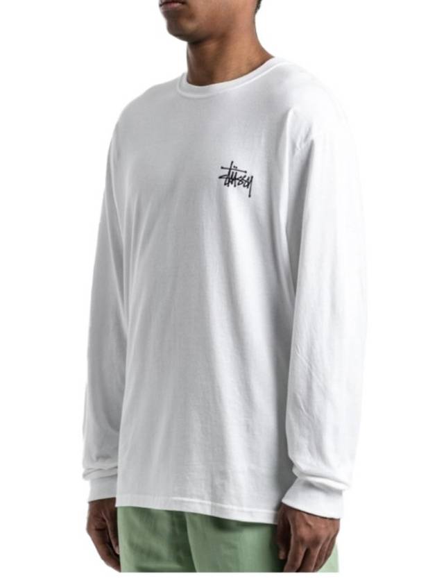 Basic Long Sleeve T-Shirt White - STUSSY - BALAAN 4