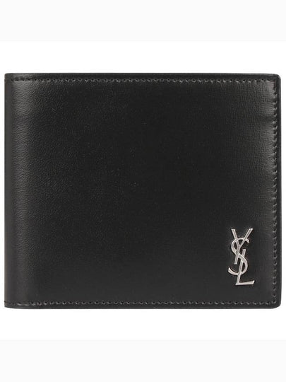 Tiny Cassandre East West Wallet in Matte Leather Black - SAINT LAURENT - BALAAN 2