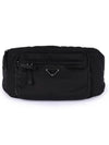 Testo Triangle Logo Nylon Belt Bag Black - PRADA - BALAAN 1