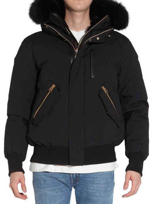 Dixon Nordic Tech Down Blue Fur Bomber Jacket Black Gold - MACKAGE - BALAAN 2