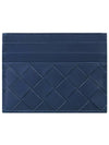 Intrecciato Leather Card Wallet Blue - BOTTEGA VENETA - BALAAN 2