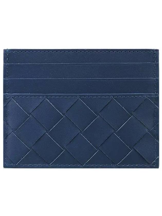 Intrecciato Leather Card Wallet Blue - BOTTEGA VENETA - BALAAN 2