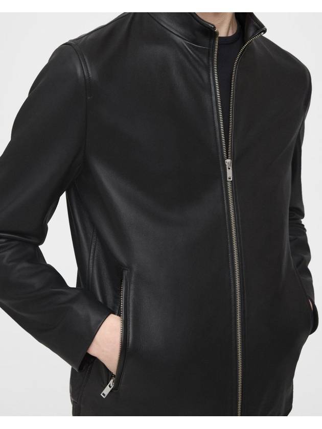 Men's Morvek Leather Zip-Up Jacket Black - THEORY - BALAAN 6