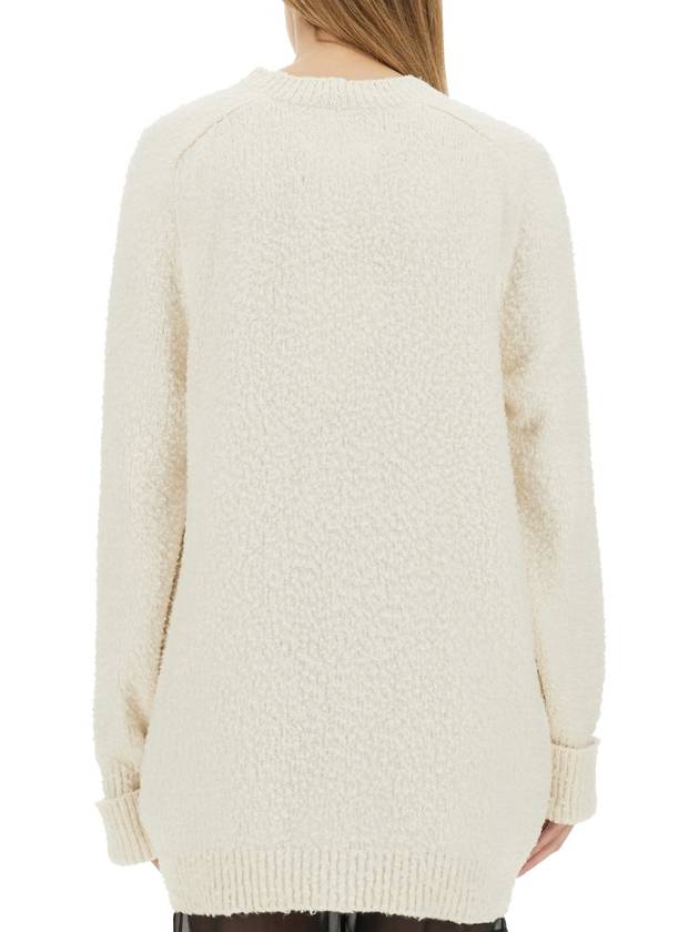 V-Neck Stitch Oversized Knit Cardigan White - MAISON MARGIELA - BALAAN 4