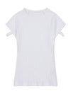 Ribbed Cut Out Cotton Short Sleeve T-shirt White - HELMUT LANG - BALAAN 2