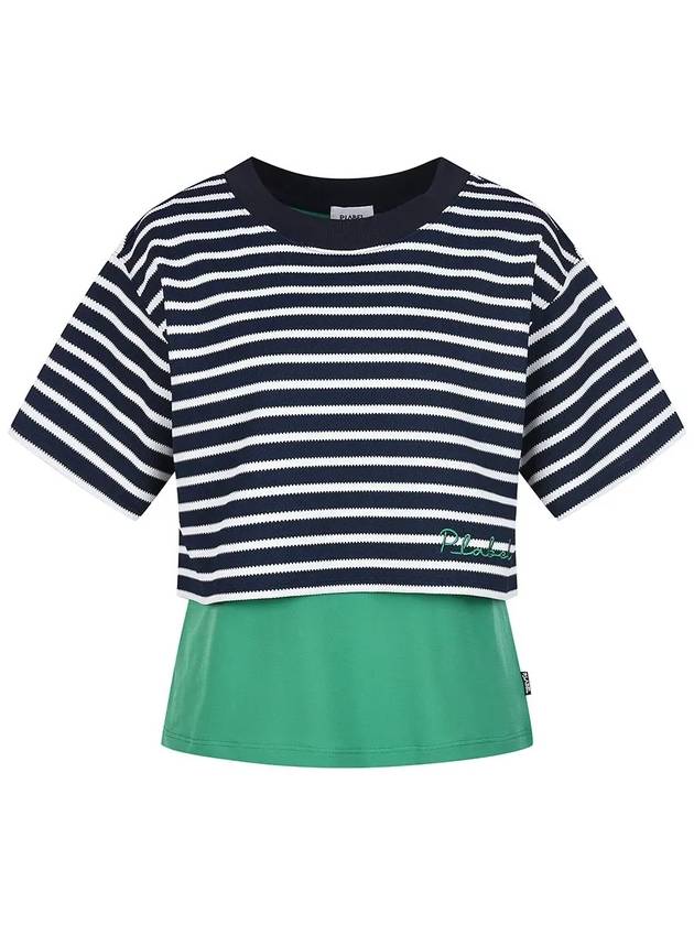 Striped Crop Layered T-Shirt MW4ME432 - P_LABEL - BALAAN 5