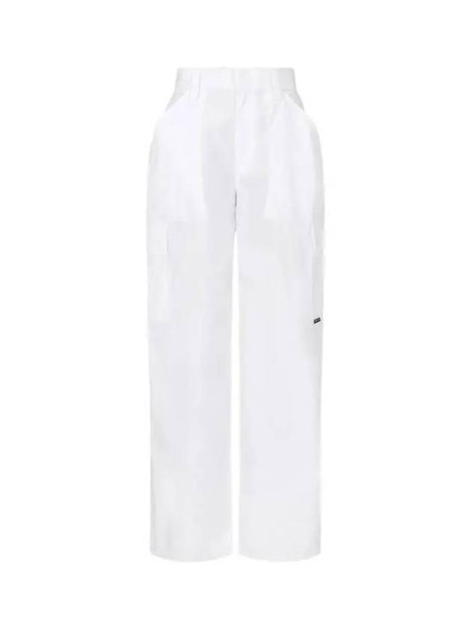 alexanderwang t Women s Wide Cotton Cargo Pants White - ALEXANDER WANG - BALAAN 1