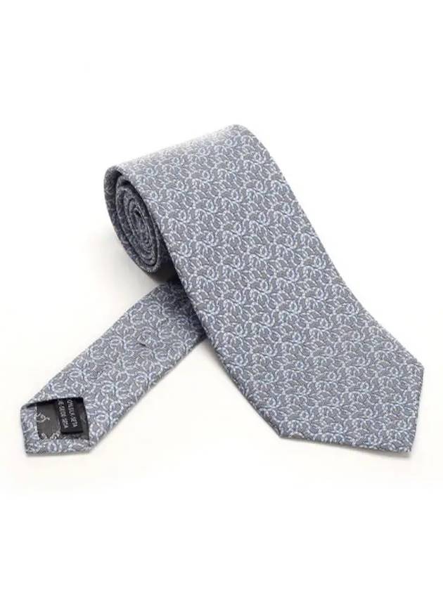 Jinko Print Silk Tie Gray - SALVATORE FERRAGAMO - BALAAN 2