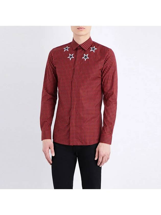 11th Anniversary Star Printing Check Shirt Red FT360 Z609 003 - GIVENCHY - BALAAN 3