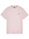 Men's Logo Short Sleeve T-Shirt Light Pink - STONE ISLAND - BALAAN 2