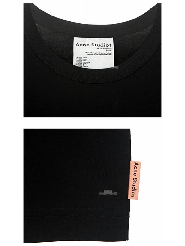 Label Logo Cotton Short Sleeve T-Shirt Black - ACNE STUDIOS - BALAAN 7