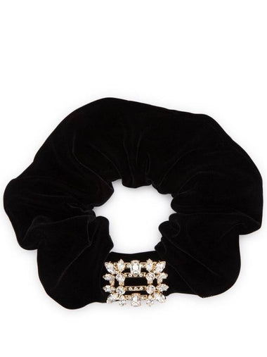 Broche Vivier Velvet Elastic Scrunch Black - ROGER VIVIER - BALAAN 1