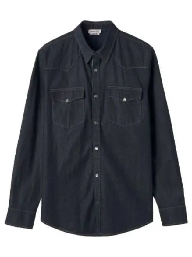 denim shirt navy - ALEXANDER MCQUEEN - BALAAN 1