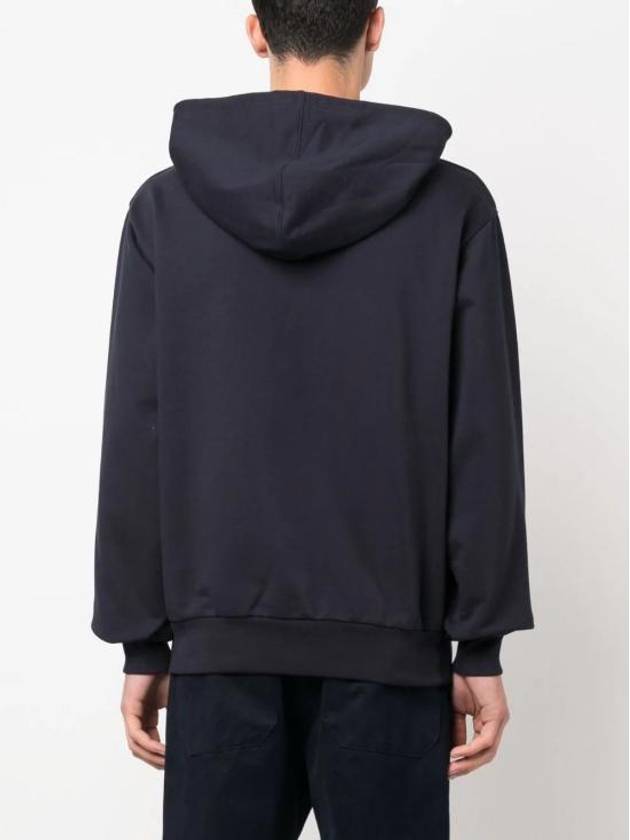 Logo Print Drawstring Hoodie Blue - MARNI - BALAAN 5