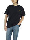 Men's Chase Mini Embroid Logo Short Sleeve T-Shirt Black - CARHARTT WIP - BALAAN 6