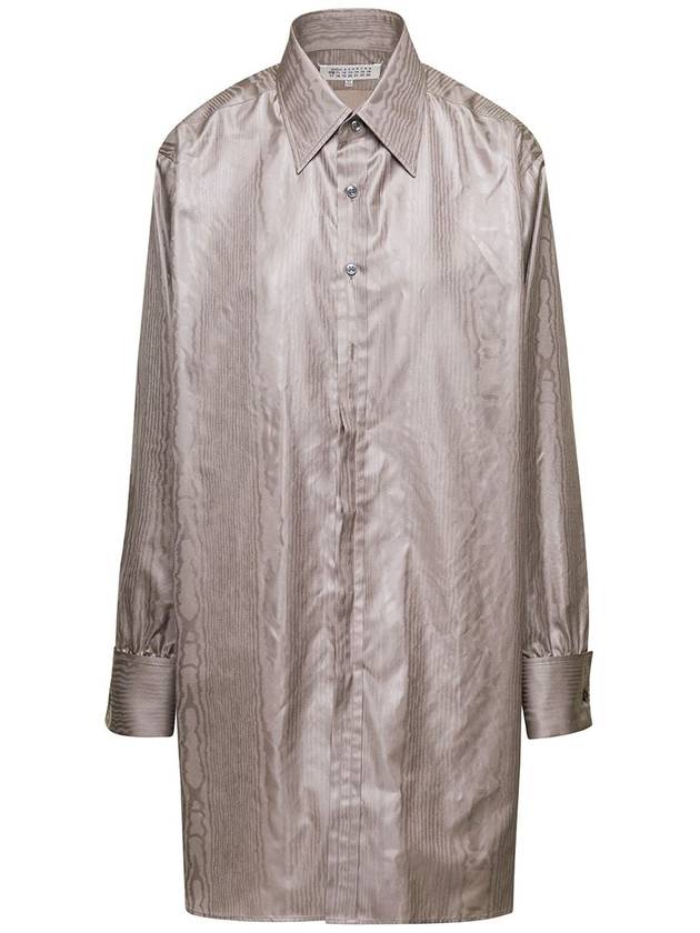 Shiny Coated Textured Long Shirt Gray - MAISON MARGIELA - BALAAN 2