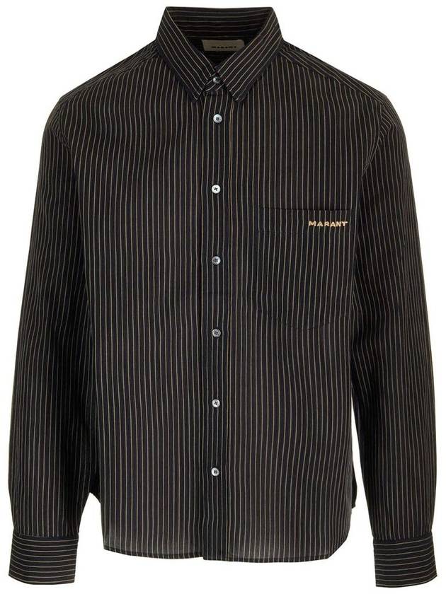 Jasolo Striped Long Sleeve Shirt Black - ISABEL MARANT - BALAAN 1