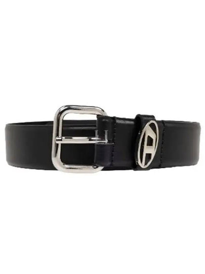 B 1DR Oval D Loop Leather Belt Black - DIESEL - BALAAN 2