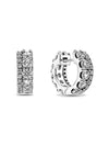 Double Band Pave Hoop Earrings Silver - PANDORA - BALAAN 1