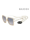 Chain Strap Sunglasses GG1033S 002 Square Metal Women's - GUCCI - BALAAN 2