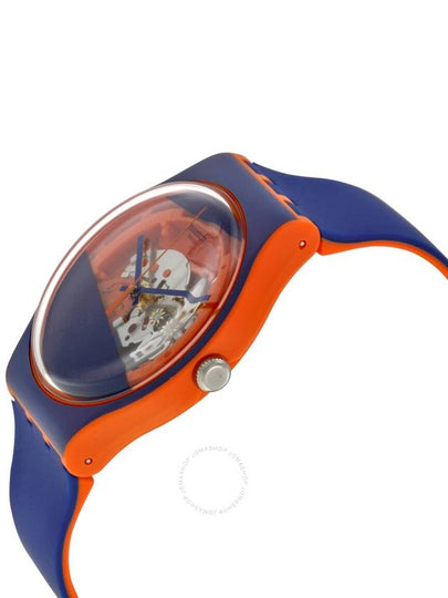 Swatch Myrtil-Tech Solid Blue and Orange Skeleton  Dial Blue Silicone Unisex Watch SUOO102 - SWATCH - BALAAN 2