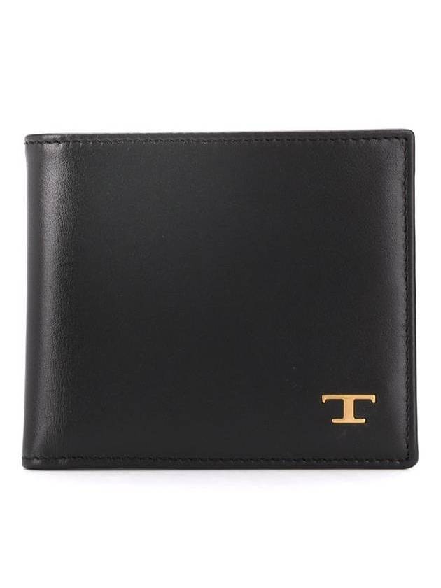 Texture Leather Billfold Bicycle Wallet Black - TOD'S - BALAAN.