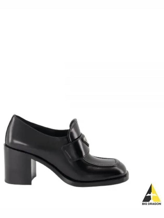 Brushed Leather Loafers Pumps Black - PRADA - BALAAN 2