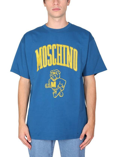 logo print short sleeve t-shirt blue - MOSCHINO - BALAAN 2